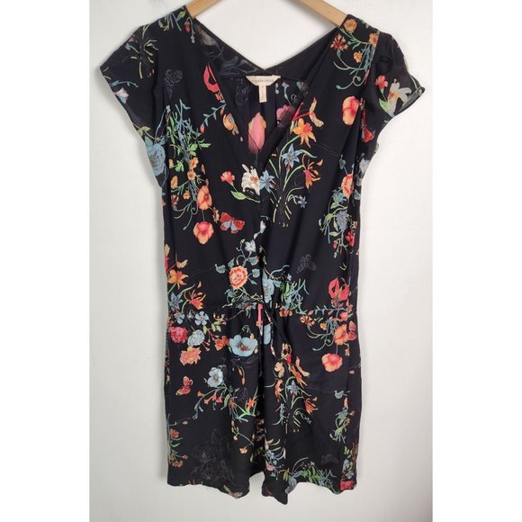 Rebecca Taylor Women's Sz. 2 100% Silk Floral Cinched Waist Dress - Picture 1 of 7